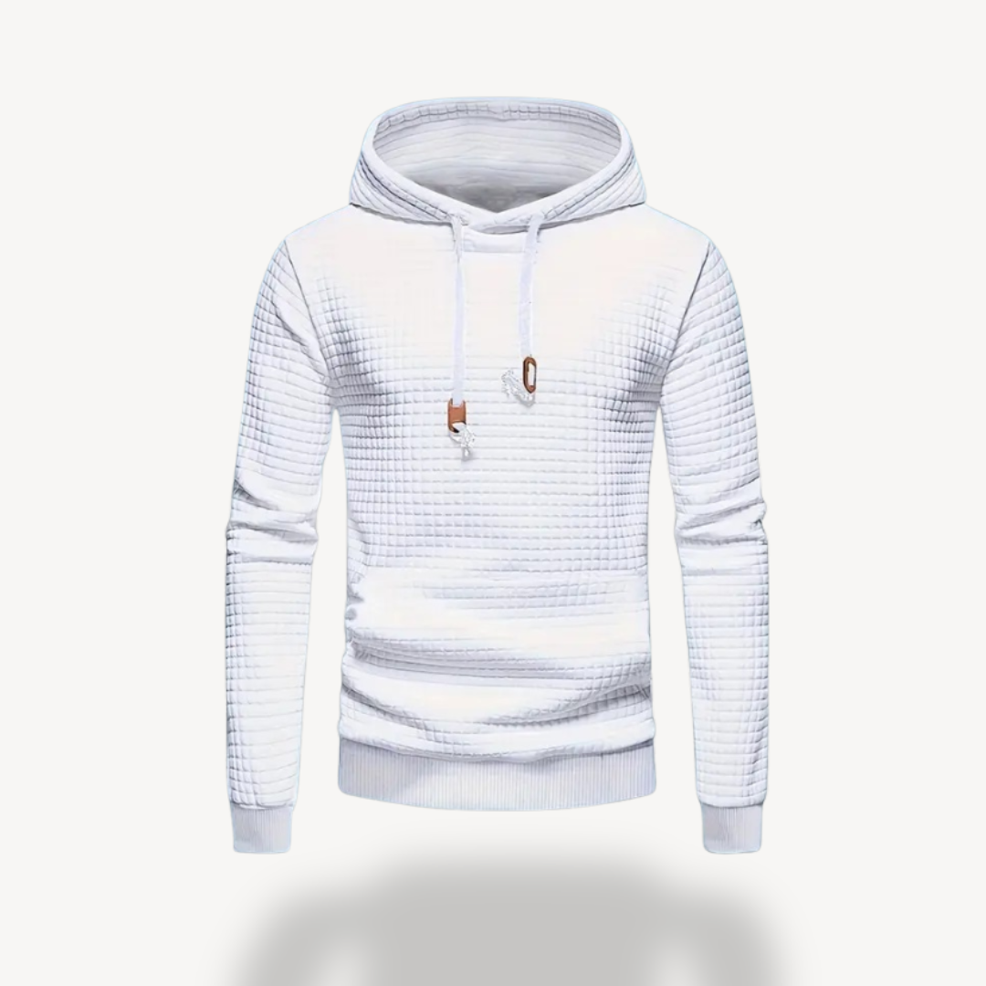 Elarova | Strukturierter Herren-Hoodie aus Polyesterstrick