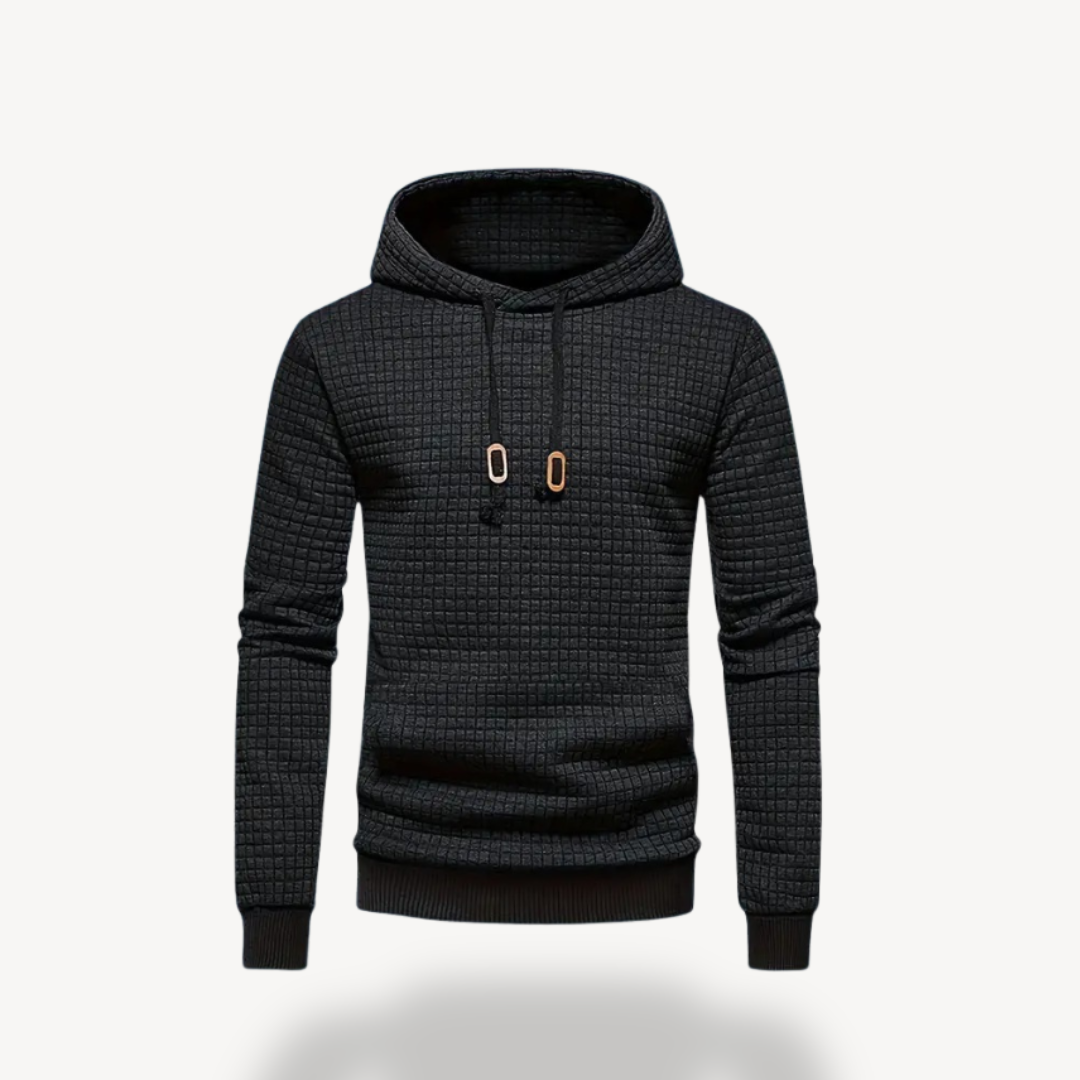 Elarova | Strukturierter Herren-Hoodie aus Polyesterstrick