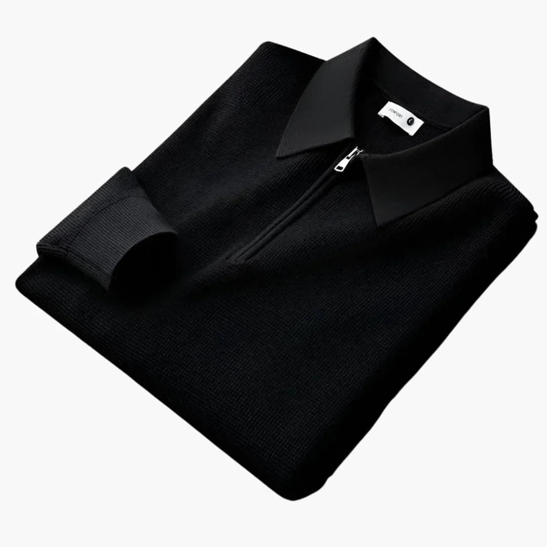 Elarova | Strukturiertes Strick Polohemd für Herren