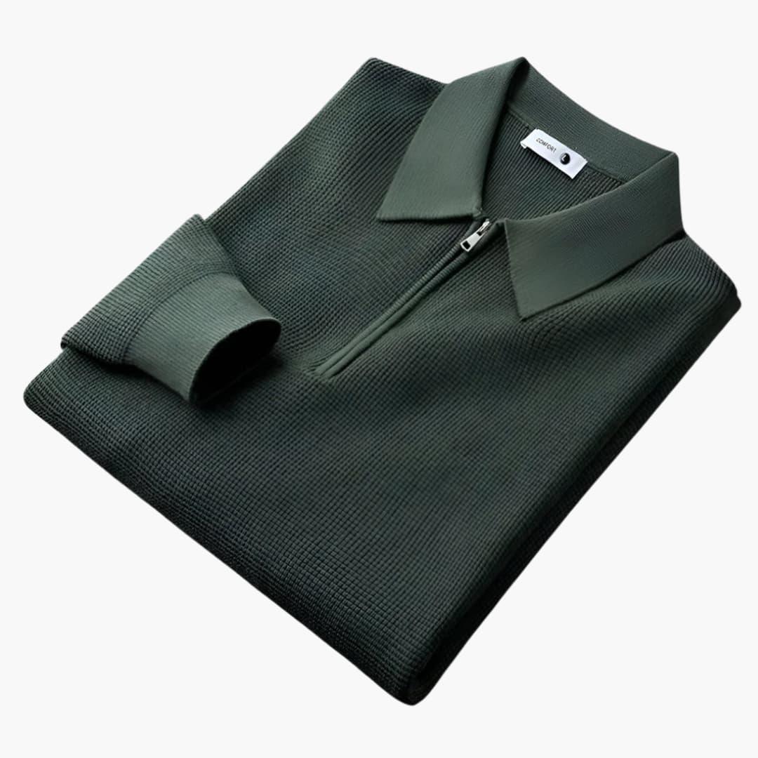 Elarova | Strukturiertes Strick Polohemd für Herren