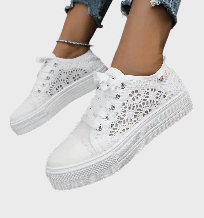Elarova | Stylische Niedrig Geschnittene Schnürsneakers mit Seitlichen Details und Sicherer Passform