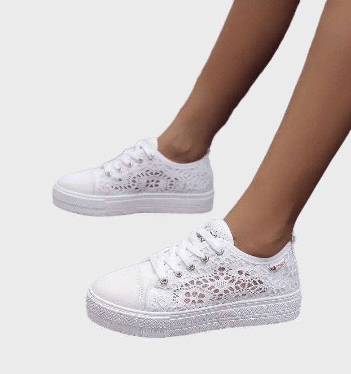 Elarova | Stylische Niedrig Geschnittene Schnürsneakers mit Seitlichen Details und Sicherer Passform