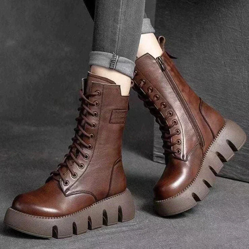 Elarova | Stylische Stiefel mit hoher Sohle
