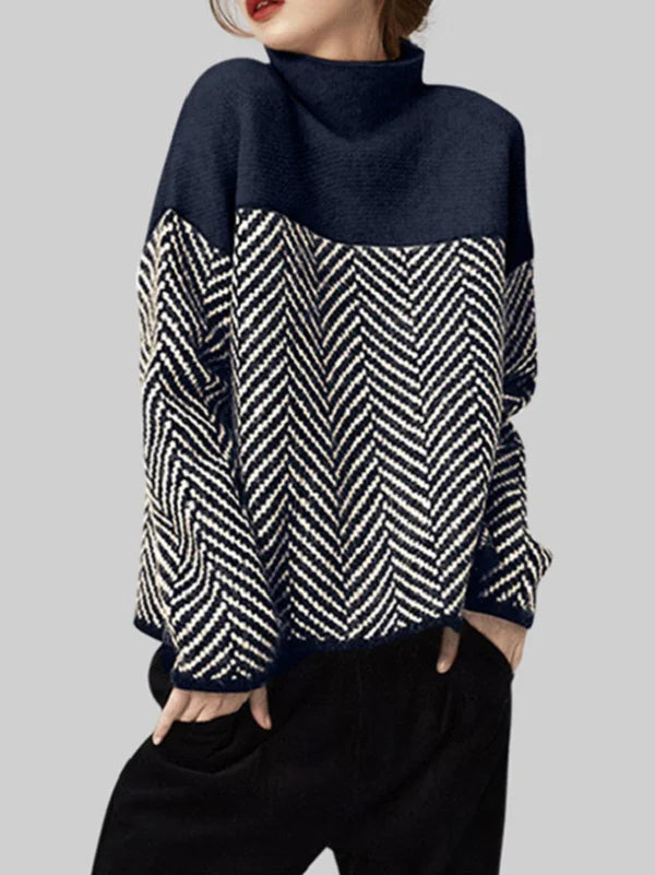 Elarova | Stylischer Pullover mit hohem Kragen