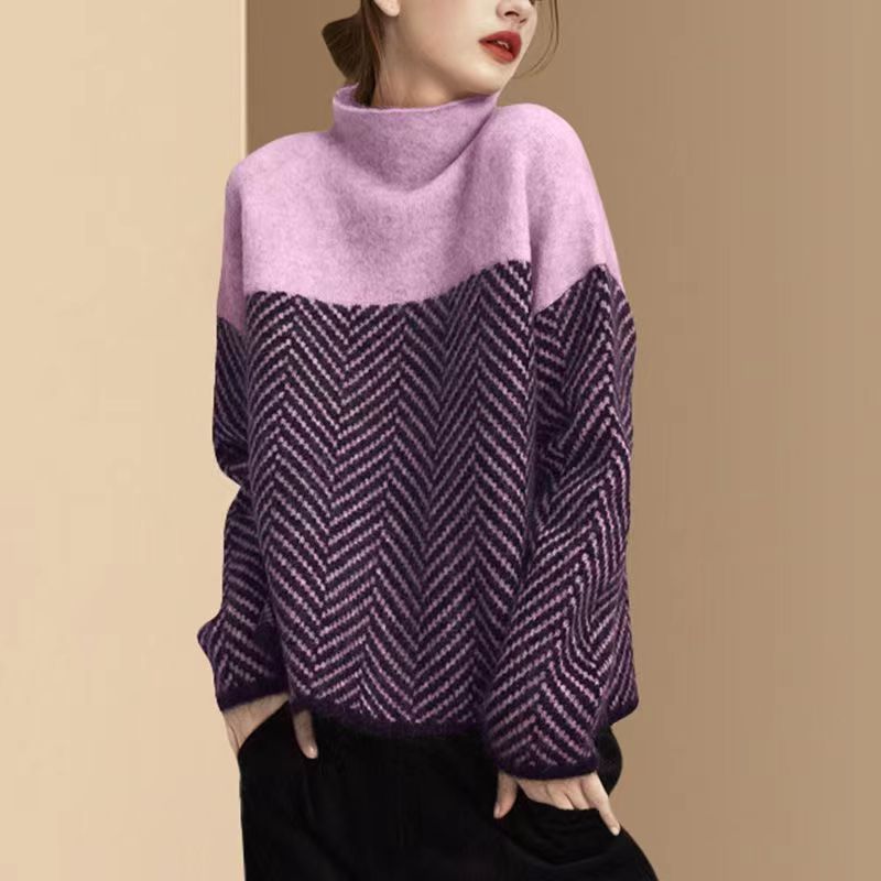 Elarova | Stylischer Pullover mit hohem Kragen