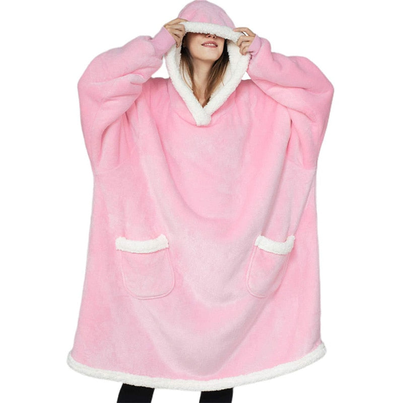 Elarova | Super Gemütliche Gemütlichkeit | Damen Flauschige Fleece-Decke mit Ärmeln