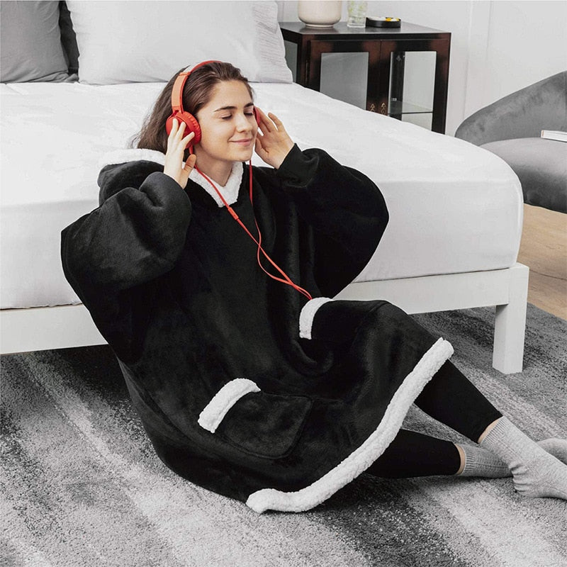 Elarova | Super Gemütliche Gemütlichkeit | Damen Flauschige Fleece-Decke mit Ärmeln