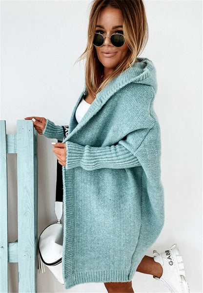 Elarova | Superweiche Gestrickte Strickjacke Mit Taschen Und Kapuze Für Damen