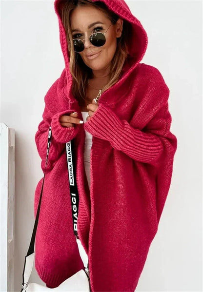 Elarova | Superweiche Gestrickte Strickjacke Mit Taschen Und Kapuze Für Damen