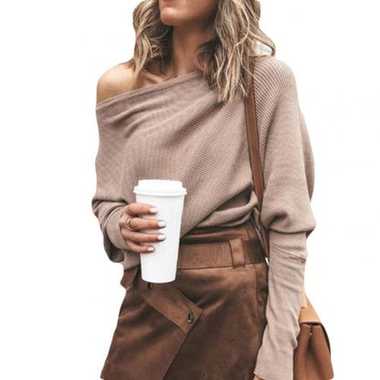 Elarova | Sweater | Trendiger weicher schulterfreier Pullover