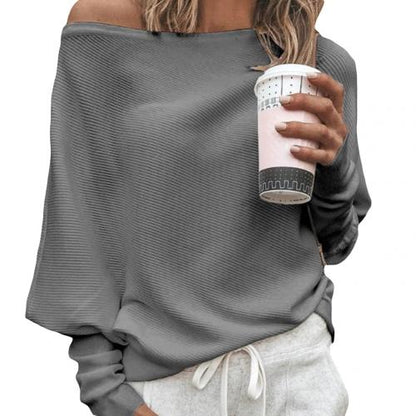 Elarova | Sweater | Trendiger weicher schulterfreier Pullover