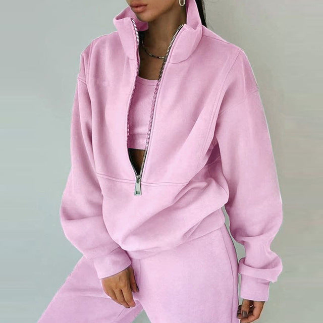 Elarova | Sweatshirt und Hose für Damen bekleidung mit Reiß verschluss