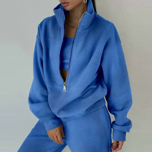 Elarova | Sweatshirt und Hose für Damen bekleidung mit Reiß verschluss