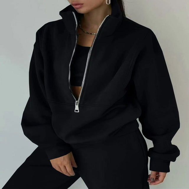 Elarova | Sweatshirt und Hose für Damen bekleidung mit Reiß verschluss