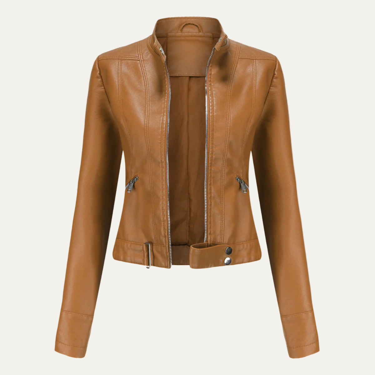 Elarova | Taillierte DamenKunstlederjacke