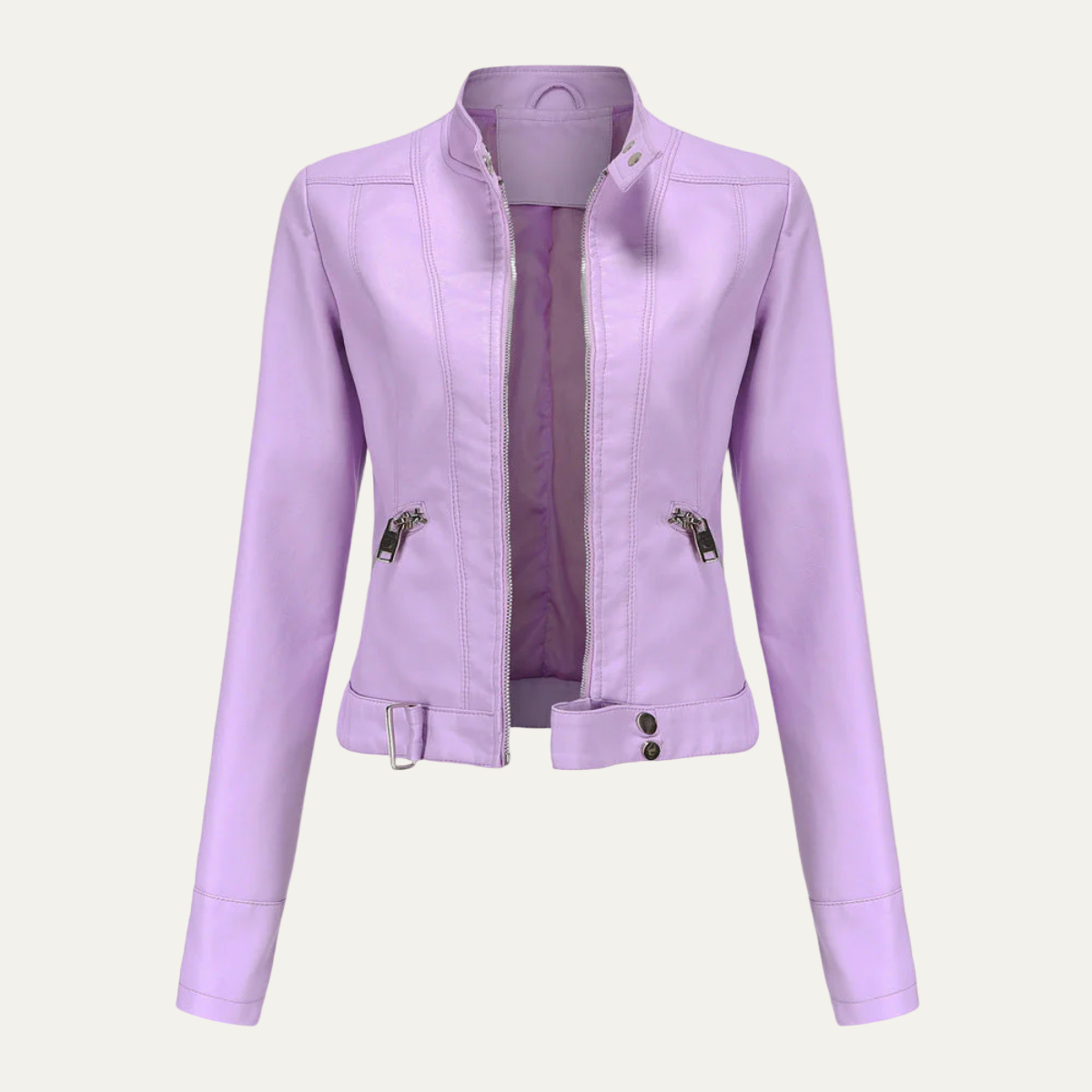 Elarova | Taillierte DamenKunstlederjacke
