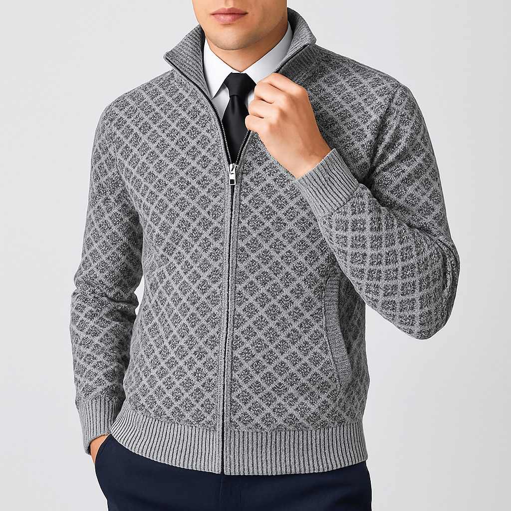 Elarova | Taillierter Cardigan mit Reißverschluss