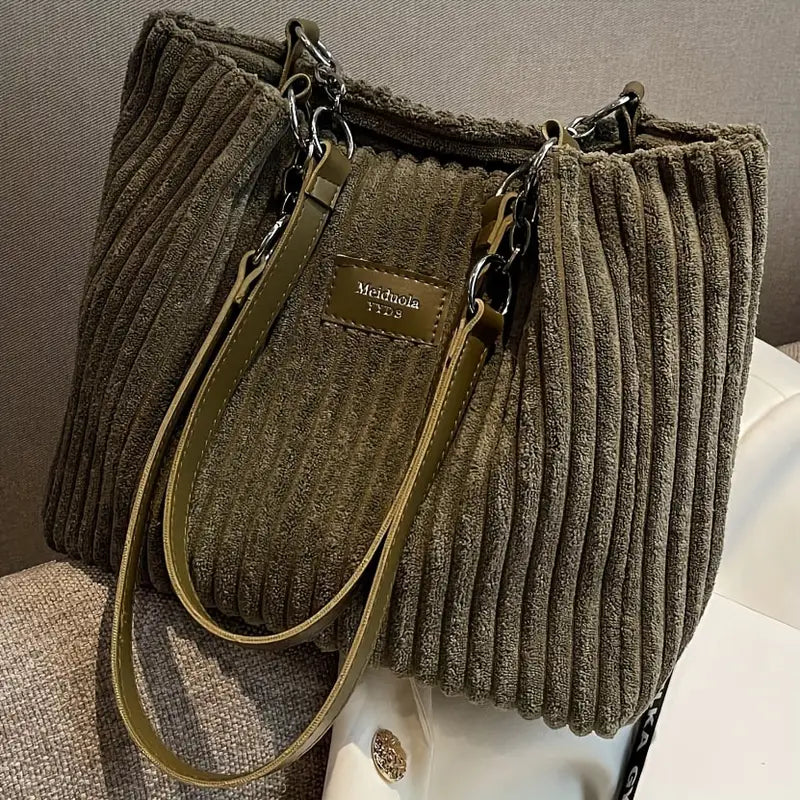 Elarova | Tragetasche Aus Premium-Cordstoff Mit Verstellbarem Schultergurt