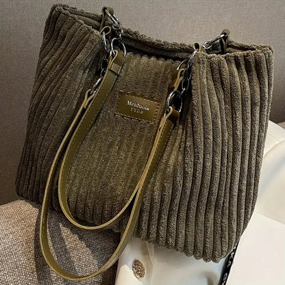 Elarova | Tragetasche Aus Premium-Cordstoff Mit Verstellbarem Schultergurt