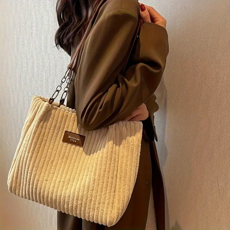 Elarova | Tragetasche Aus Premium-Cordstoff Mit Verstellbarem Schultergurt