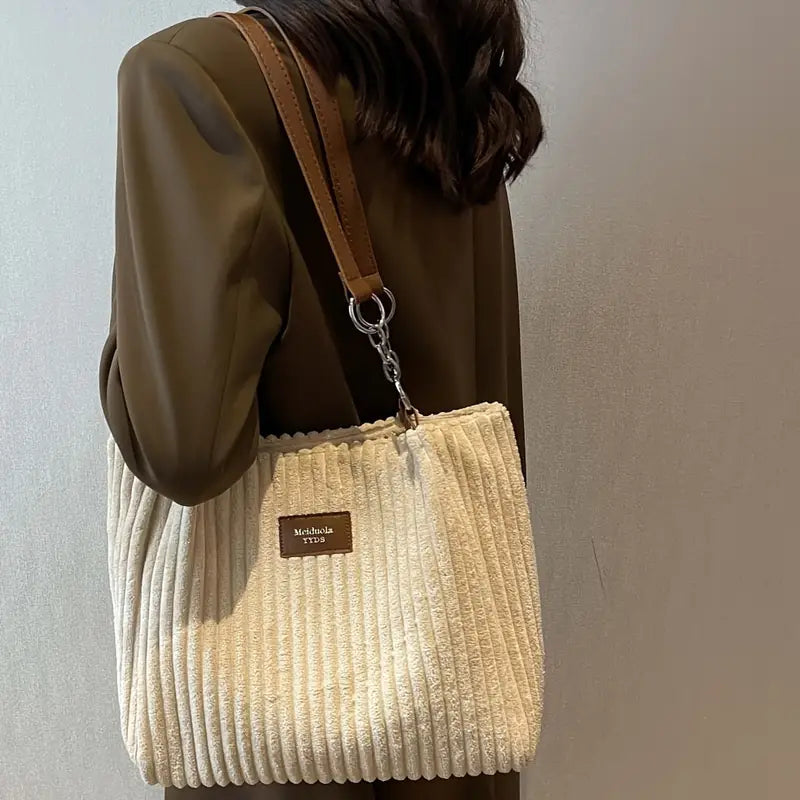 Elarova | Tragetasche Aus Premium-Cordstoff Mit Verstellbarem Schultergurt
