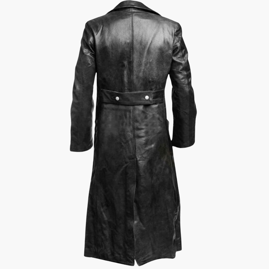 Elarova | Trenchcoat für Herren mit doppelreihiger Vorderseite und langen Ärmeln