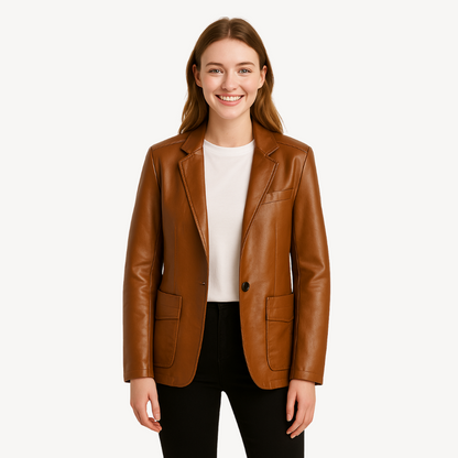 Elarova | Trendige Biker-Lederjacke für Damen