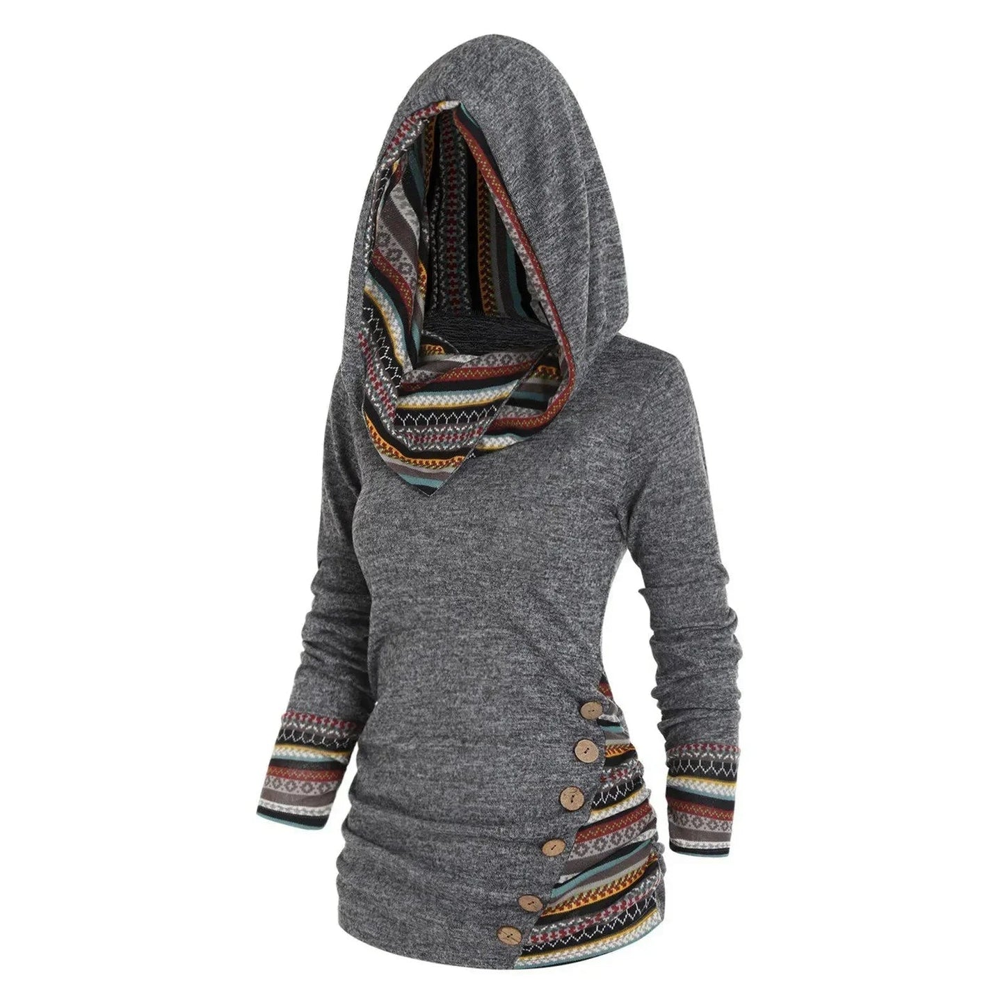 Elarova | Tribal Muster Kapuzenpullover für Damen