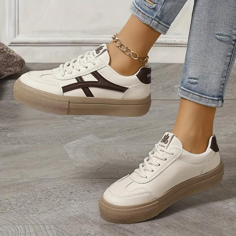 Elarova | Turnschuhe, Dicke Sohle, Schnürsenkel, Low Top Sneaker, Skate Schuhe