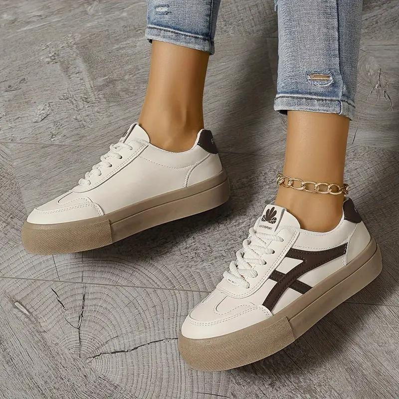 Elarova | Turnschuhe, Dicke Sohle, Schnürsenkel, Low Top Sneaker, Skate Schuhe