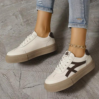 Elarova | Turnschuhe, Dicke Sohle, Schnürsenkel, Low Top Sneaker, Skate Schuhe