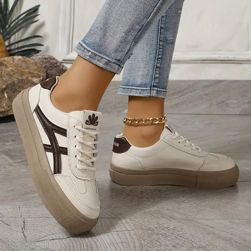 Elarova | Turnschuhe, Dicke Sohle, Schnürsenkel, Low Top Sneaker, Skate Schuhe