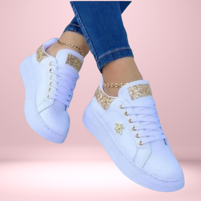 Elarova | Turnschuhe Schritt Mit unseren schillernden, mit Glitzer verzierten Turnschuhe in den Style