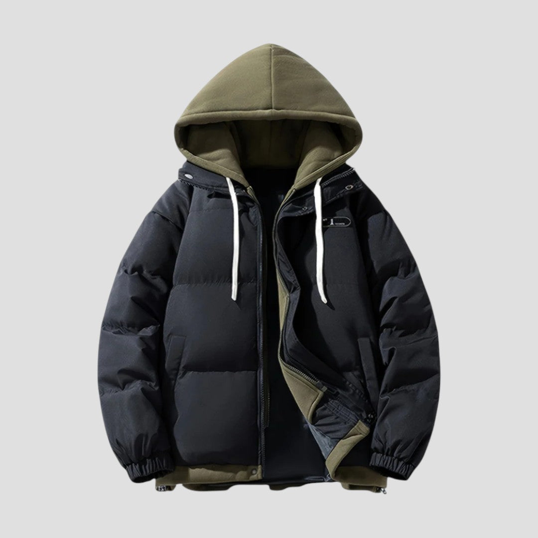 Elarova | Übergroße Pufferjacke mit Kapuze für Herren