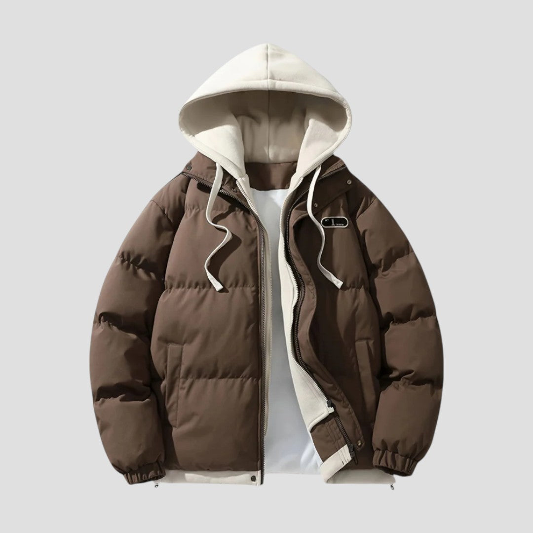 Elarova | Übergroße Pufferjacke mit Kapuze für Herren