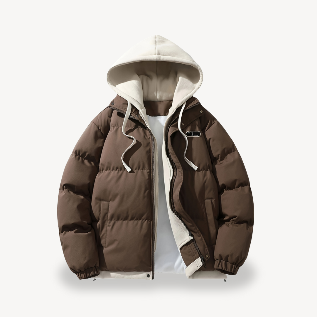 Elarova | Übergroße Pufferjacke mit Kapuze für Herren