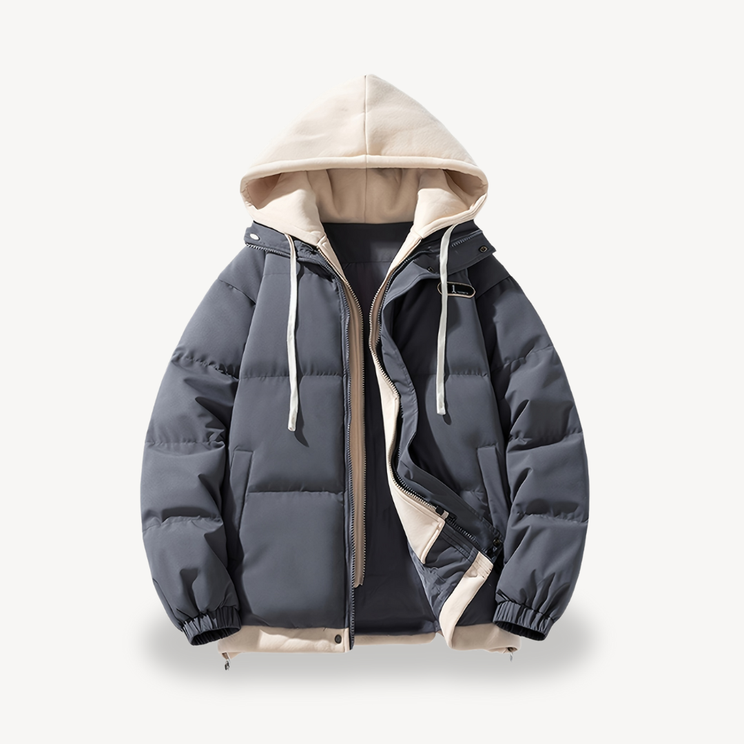 Elarova | Übergroße Pufferjacke mit Kapuze für Herren