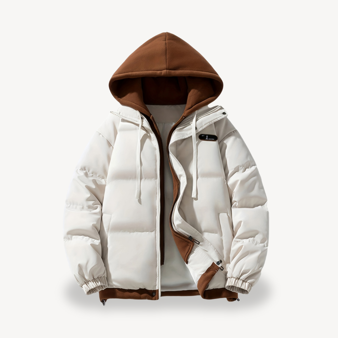 Elarova | Übergroße Pufferjacke mit Kapuze für Herren