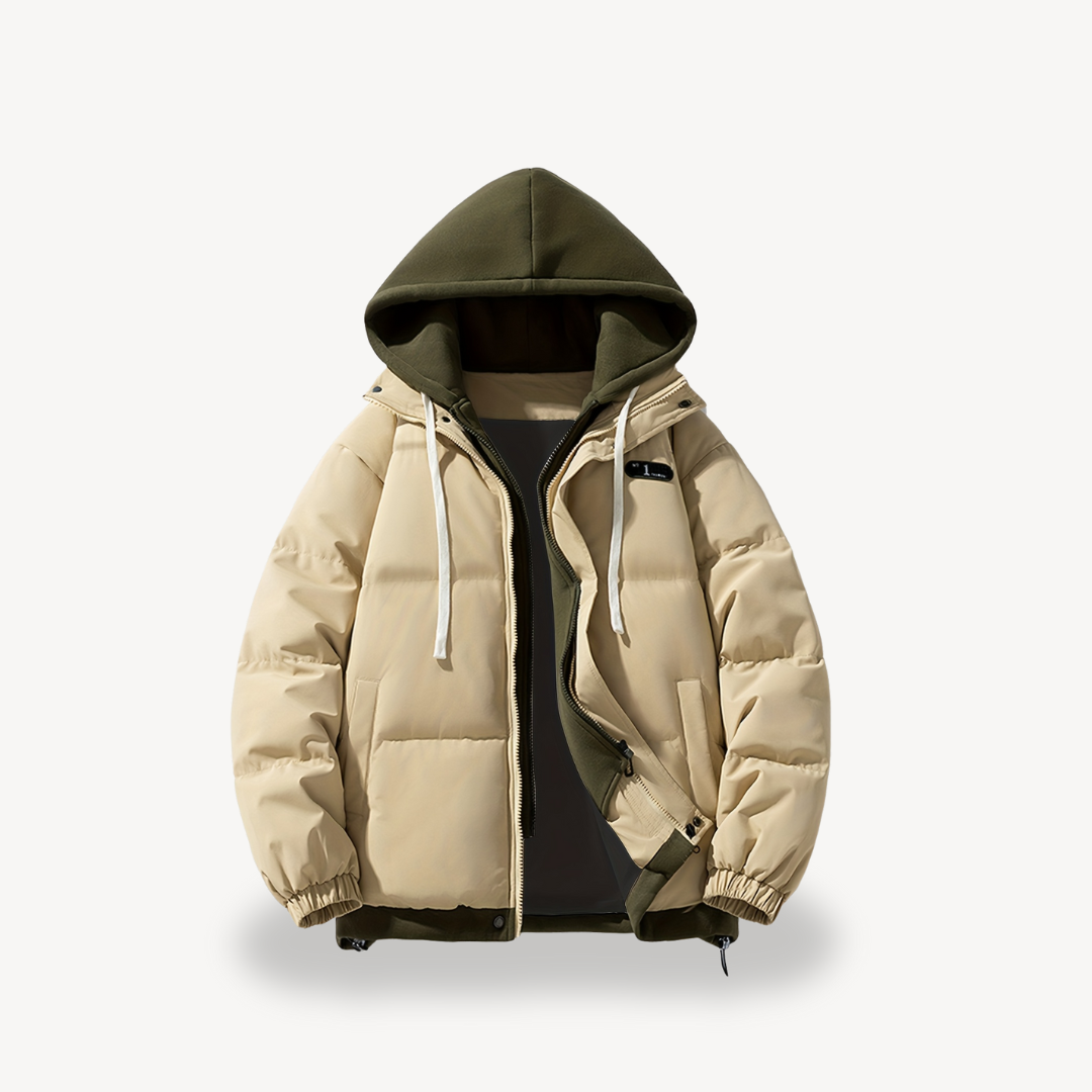 Elarova | Übergroße Pufferjacke mit Kapuze für Herren