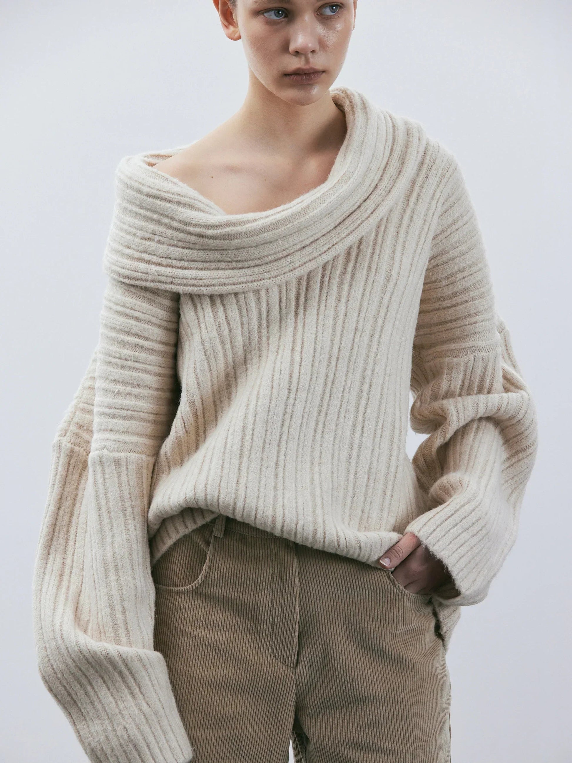 Elarova | Übergroßer Damen Strickpullover