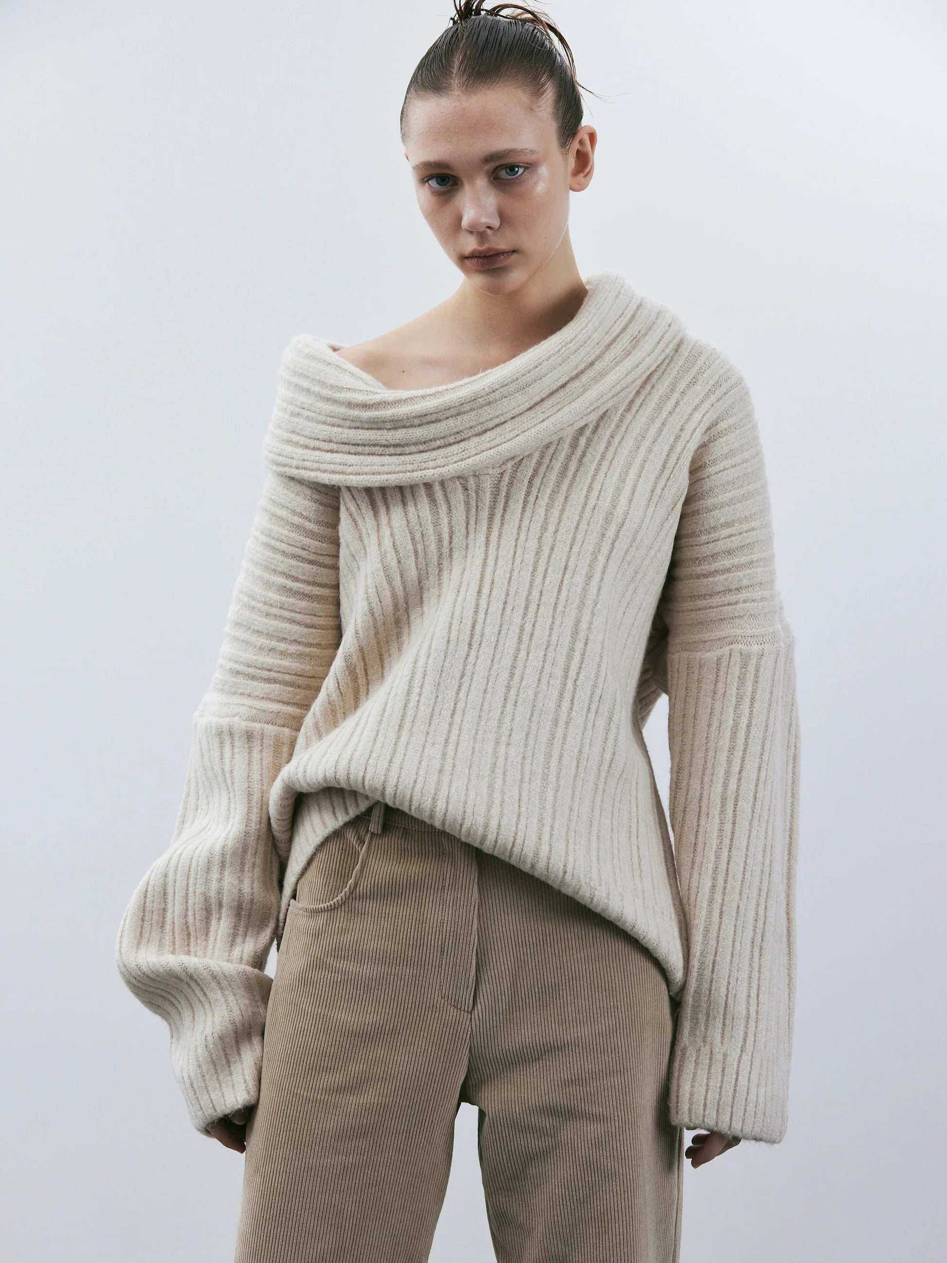 Elarova | Übergroßer Damen Strickpullover