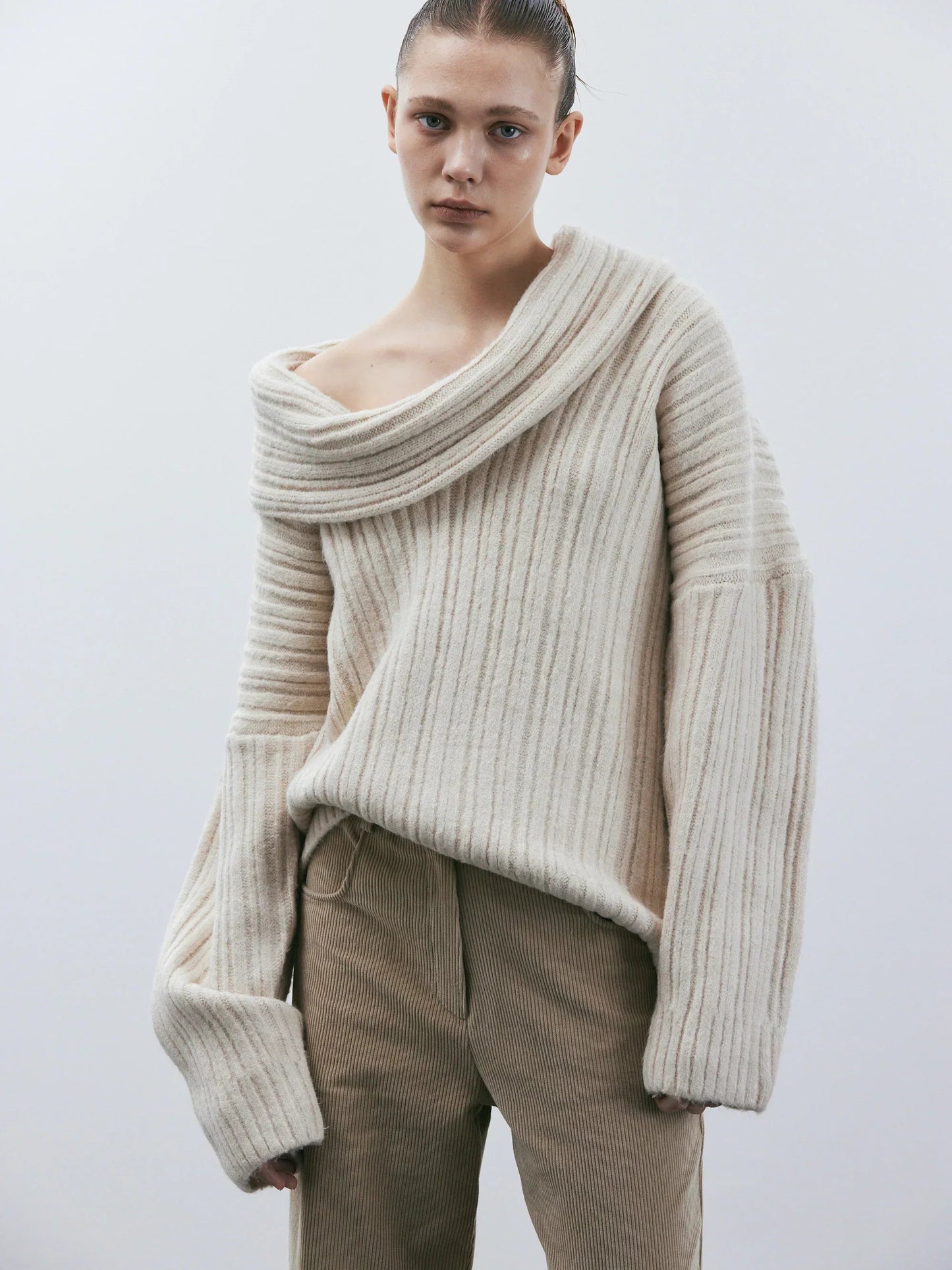 Elarova | Übergroßer Damen Strickpullover