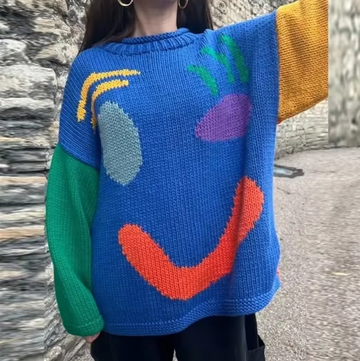 Elarova | Übergroßer Pullover aus Baumwollstrick