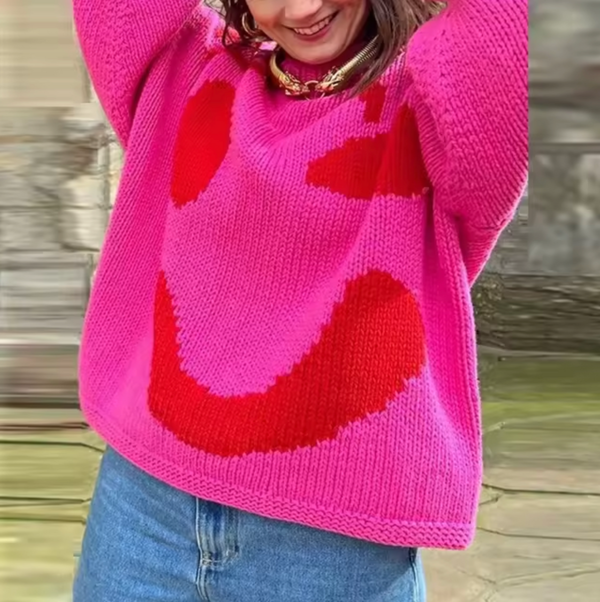 Elarova | Übergroßer Pullover aus Baumwollstrick