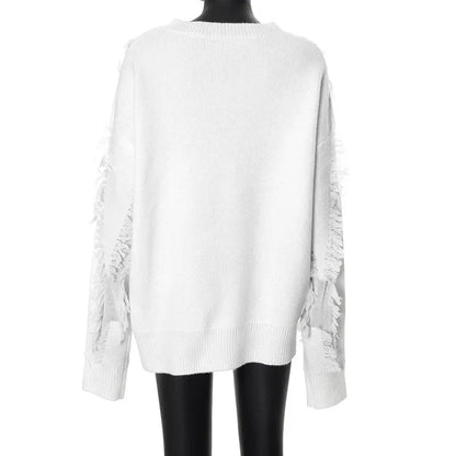 Elarova | Übergroßer Pullover mit Quasten für Damen
