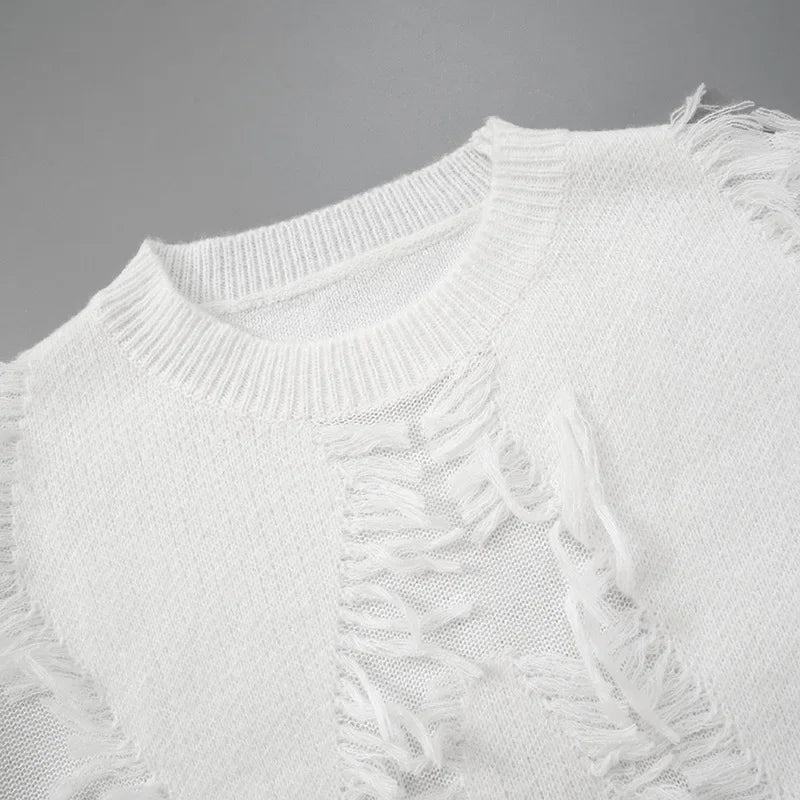 Elarova | Übergroßer Pullover mit Quasten für Damen
