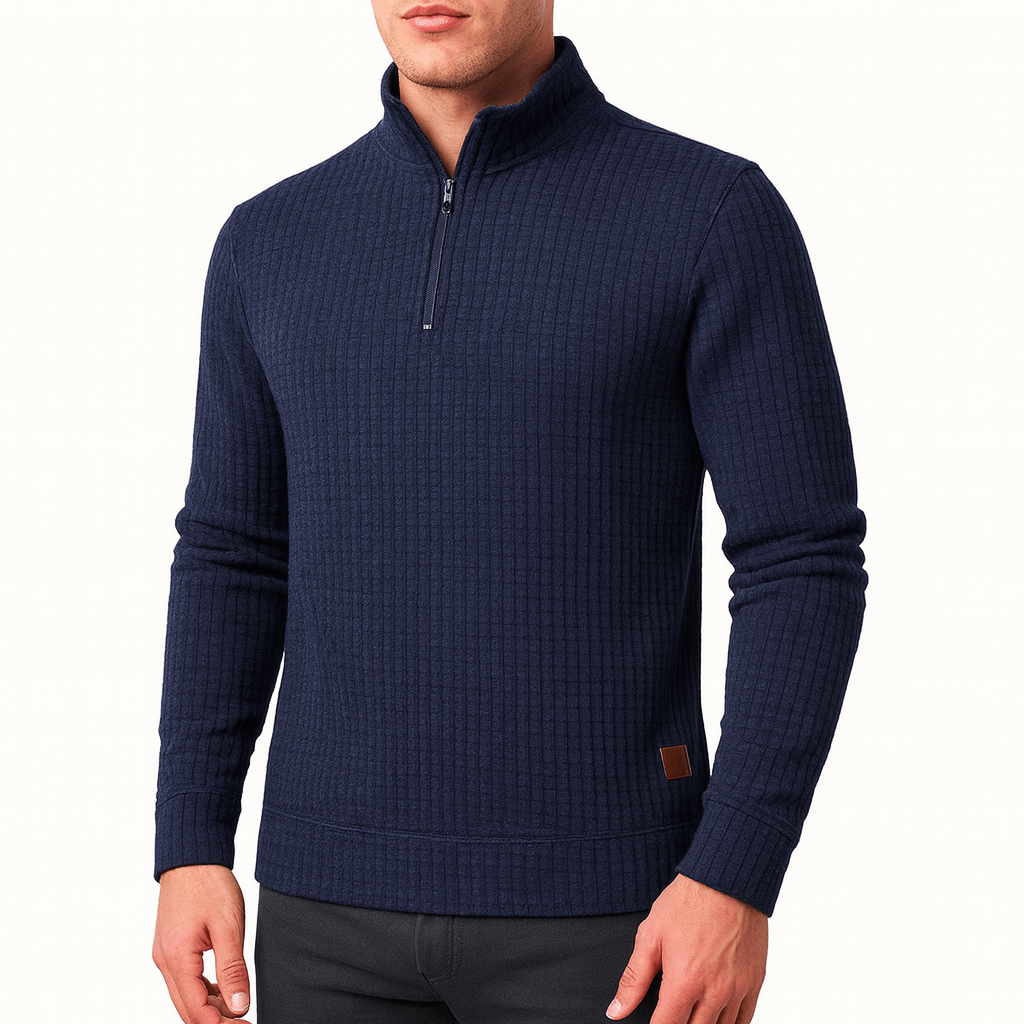 Elarova | Übergroßer Pullover mit halbem Reißverschluss