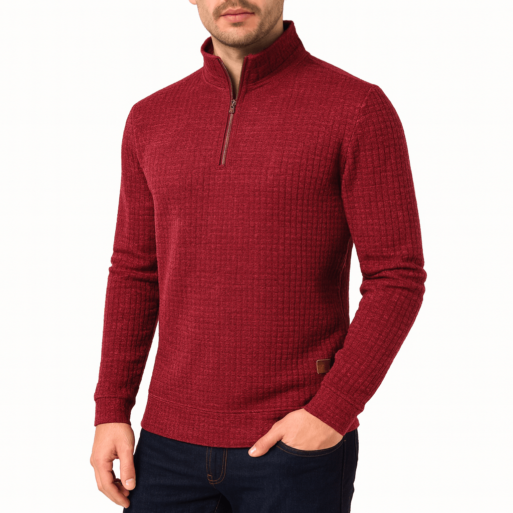 Elarova | Übergroßer Pullover mit halbem Reißverschluss