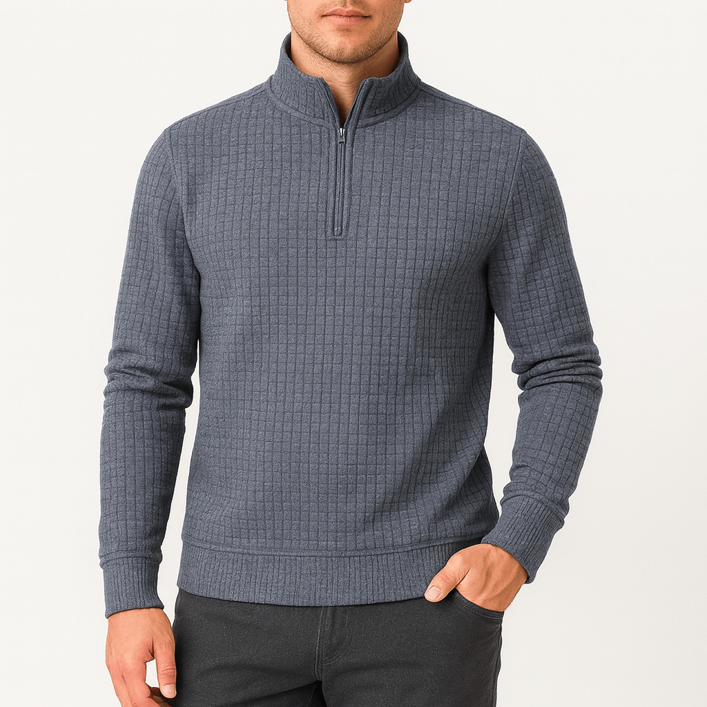 Elarova | Übergroßer Pullover mit halbem Reißverschluss