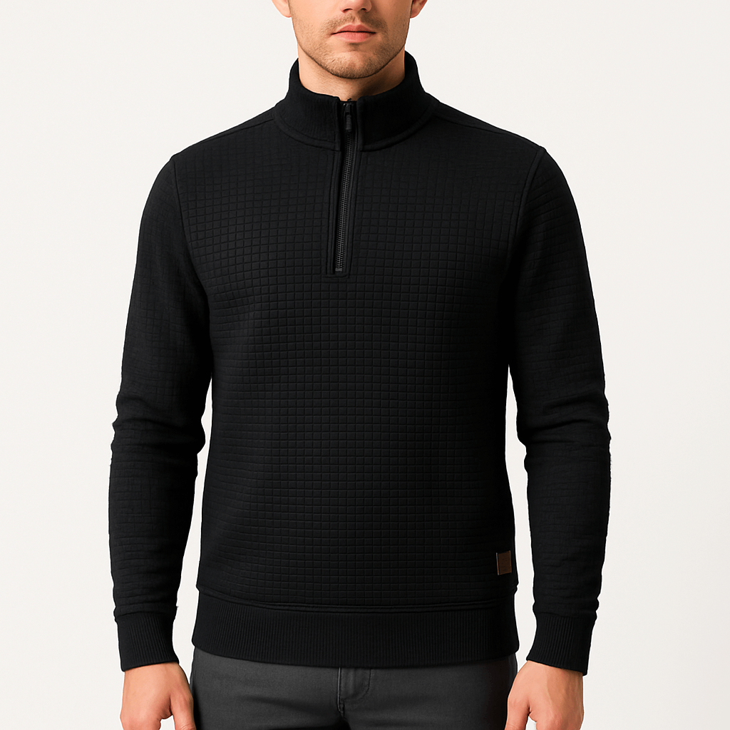 Elarova | Übergroßer Pullover mit halbem Reißverschluss